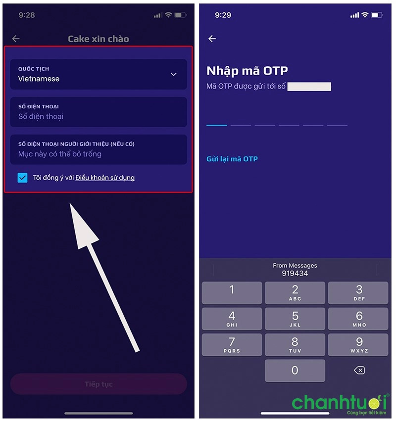 cung cấp các thông tin cá nhân