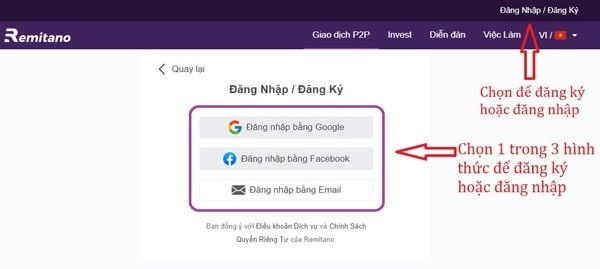 Bước 1: Truy cập vào trang https://citinews.netremitano.com/