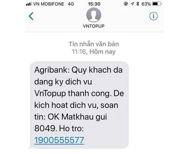 Hướng dẫn đăng ký dịch vụ VnTopup Agribank Hướng dẫn đăng ký dịch vụ VnTopup Agribank
