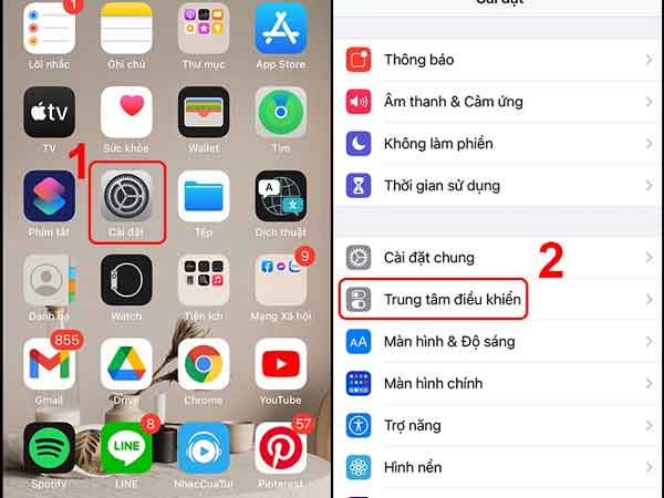 Cần thêm nút quay vào trung tâm điều khiển mới quay được màn hình