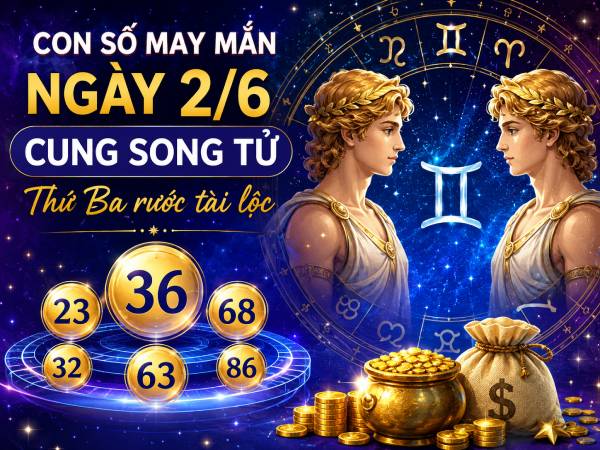Con số may mắn ngày 2/6 cung Song Tử thứ Ba rước tài lộc